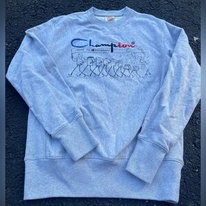 CHAMPION Centenary Fleece Crewneck Oxford‎ Grey Men's SWEATER Reverse Weave M